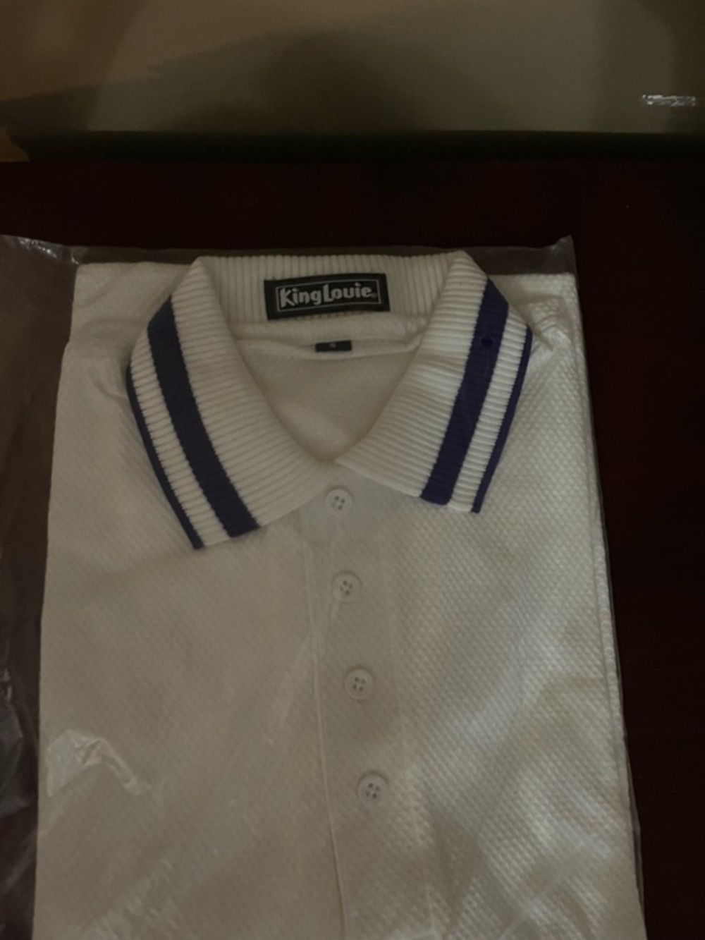 Vintage King Louie Polo Shirt White & Purple